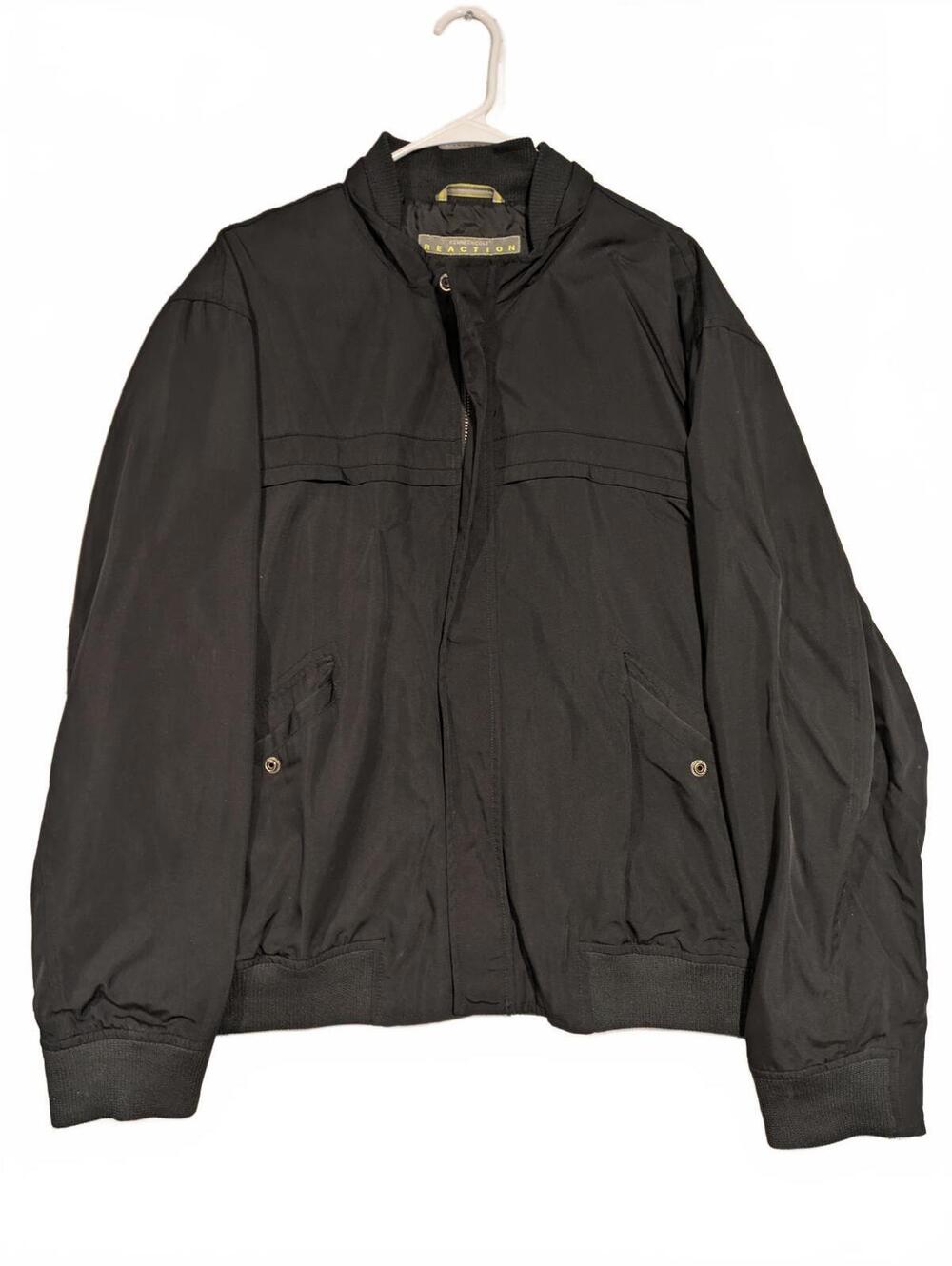 Kenneth Cole Reaction Nylon Bomber Jacket Black Lightweight Casual Mens XXL
